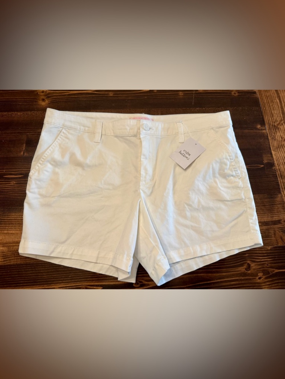 Victoria's Secret Women’s White Cotton Chino Shorts NWT Size 12